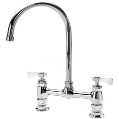 Industrial & Laundry Faucets; Type: Base Mount Faucet; Style: Base Mounted; Design: Base Mounted; Handle Type: Lever; Spout Type: Gooseneck; Mounting Centers: 8; Spout Size: 8; Finish/Coating: Chrome Plated Brass; Type: Base Mount Faucet; Minimum Order Qu