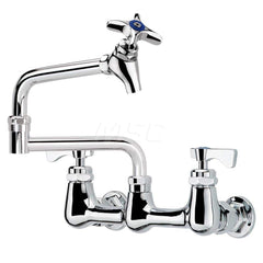 Industrial & Laundry Faucets; Type: Wall Mount Faucet; Style: Wall Mount; Design: Wall Mount; Handle Type: Lever; Spout Type: Swing Spout/Nozzle; Mounting Centers: 8; Spout Size: 12; Finish/Coating: Chrome Plated Brass; Type: Wall Mount Faucet; Minimum Or
