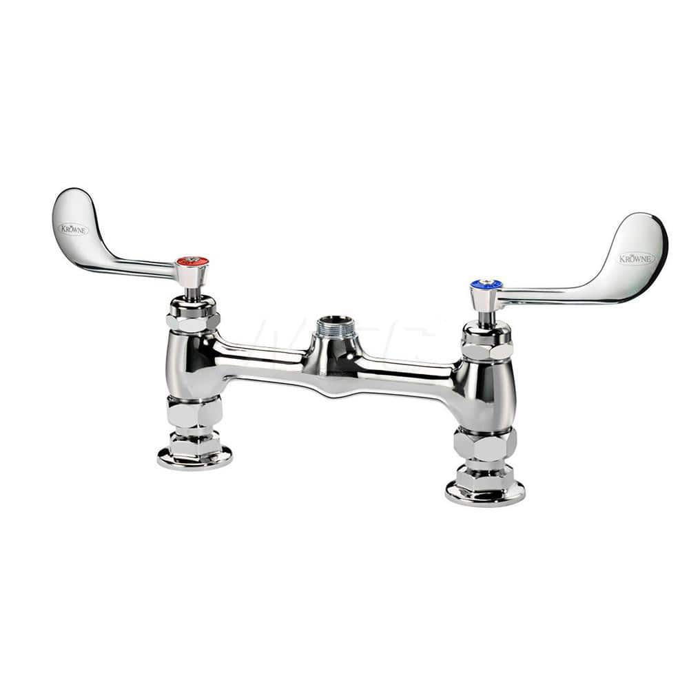Industrial & Laundry Faucets; Type: Base Mount Faucet; Style: Base Mounted; Design: Base Mounted; Handle Type: Wrist Blade; Spout Type: No Spout; Mounting Centers: 8; Finish/Coating: Chrome Plated Brass; Type: Base Mount Faucet; Minimum Order Quantity: So