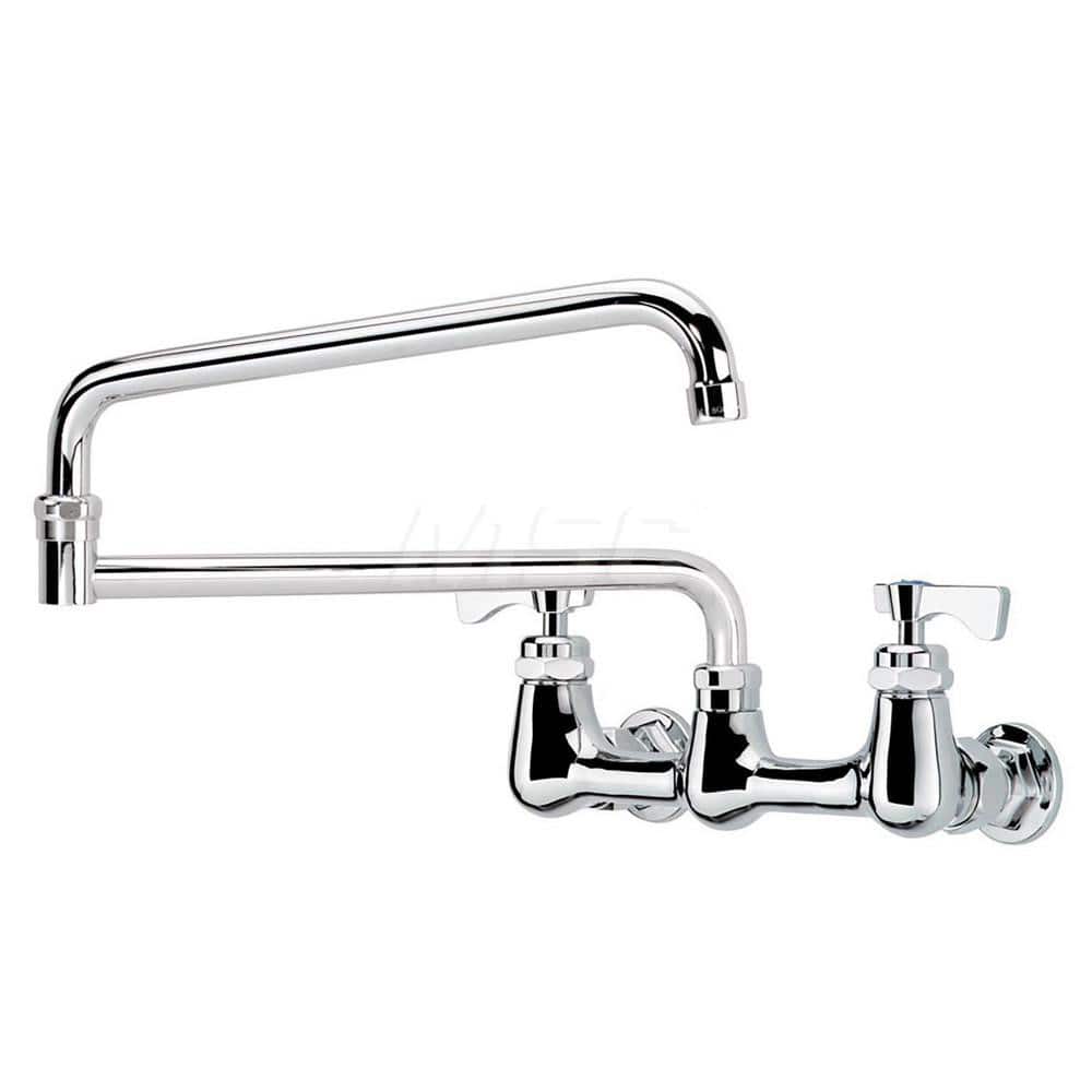 Industrial & Laundry Faucets; Type: Wall Mount Faucet; Style: Wall Mount; Design: Wall Mount; Handle Type: Lever; Spout Type: Standard; Mounting Centers: 8; Spout Size: 24; Finish/Coating: Chrome Plated Brass; Type: Wall Mount Faucet; Minimum Order Quanti