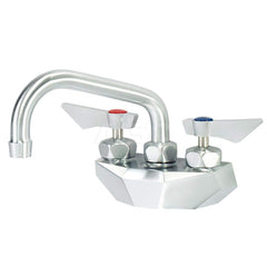 Industrial & Laundry Faucets; Type: Wall Mount Faucet; Style: Wall Mount; Design: Wall Mount; Handle Type: Lever; Spout Type: Swing Spout/Nozzle; Mounting Centers: 4; Spout Size: 6; Finish/Coating: Chrome Plated Satin; Type: Wall Mount Faucet