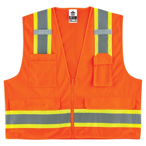 8248Z L/ XL Orange 2-Tone Surveyors Type R Class 2 - Industrial Tool & Supply