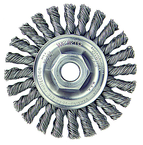 4" Diameter - M10 x 1.25 Arbor Hole - Knot Cable Twist Steel Wire Straight Wheel - Industrial Tool & Supply