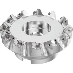Seco - 125mm Cut Diam, 40mm Arbor Hole, 6mm Max Depth of Cut, 48° Indexable Chamfer & Angle Face Mill - 12 Inserts, SN.. Insert, Right Hand Cut, 12 Flutes, Through Coolant, Series R220.54 - Industrial Tool & Supply