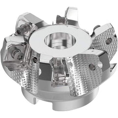 Seco - 2-1/2" Cut Diam, 3/4" Arbor Hole, 0.315" Max Depth of Cut, 71° Indexable Chamfer & Angle Face Mill - 6 Inserts, SN.. Insert, Right Hand Cut, 6 Flutes, Through Coolant, Series R220.56 - Industrial Tool & Supply