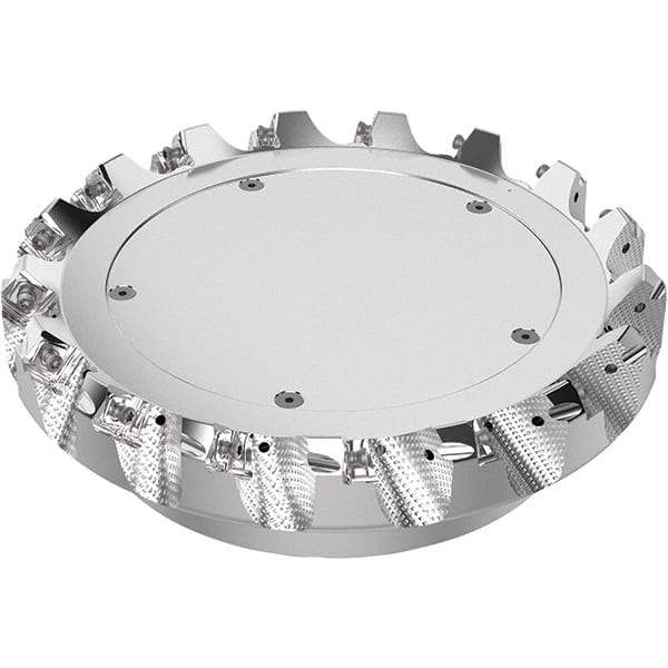 Seco - 8" Cut Diam, 2-1/2" Arbor Hole, 0.236" Max Depth of Cut, 48° Indexable Chamfer & Angle Face Mill - 17 Inserts, SN.. Insert, Right Hand Cut, 17 Flutes, Through Coolant, Series R220.54 - Industrial Tool & Supply