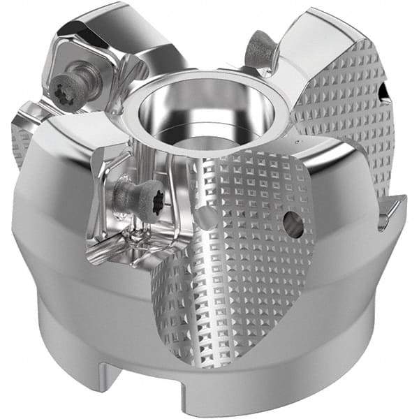 Seco - 2" Cut Diam, 3/4" Arbor Hole, 0.315" Max Depth of Cut, 71° Indexable Chamfer & Angle Face Mill - 4 Inserts, SN.. Insert, Right Hand Cut, 4 Flutes, Through Coolant, Series R220.56 - Industrial Tool & Supply