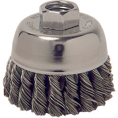 2-3/4″ Single Row Knot Wire Cup Brush, .020″ Steel Fill, M14 × 2.0 Nut - Industrial Tool & Supply