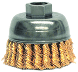 2-3/4" Single Row Wire Cup Brush - .020 Bronze; 5/8-11 A.H.; - Non-Sparking Wire Wheel - Industrial Tool & Supply