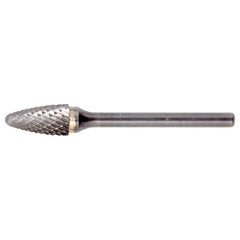 SF-3 Double Cut Solid Carbide Bur-Round Nose Tree Shape - Exact Industrial Supply