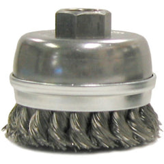 2-3/4″ Diameter - Banded Knot Steel Wire Cup Wheel - Industrial Tool & Supply