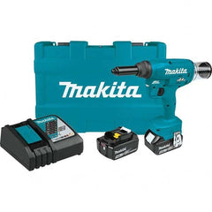 Makita - Cordless Riveters Fastener Type: Cordless Electric Riveter Closed End Rivet Capacity: All up to 1/4 - Industrial Tool & Supply
