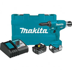 Makita - Cordless Riveters Fastener Type: Cordless Electric Riveter Closed End Rivet Capacity: All up to 3/16 - Industrial Tool & Supply