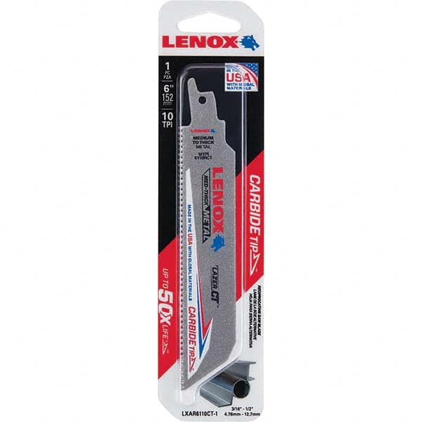 Lenox - Reciprocating Saw Blades Blade Material: Carbide Blade Length (Inch): 6 - Industrial Tool & Supply