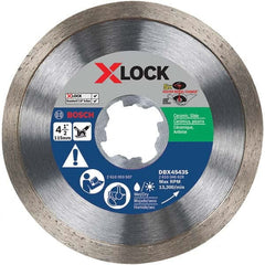 Wet & Dry Cut Saw Blade: 4-1/2″ Dia, 7/8″ Arbor Hole, 0.25″ Kerf Width Use on Abrasive Material & Ceramic Tile, X-Lock Arbor