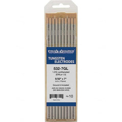 PRO-SOURCE - Tungsten Electrodes Type: 1.5% Lanthanated Diameter (Inch): 5/32 - Industrial Tool & Supply