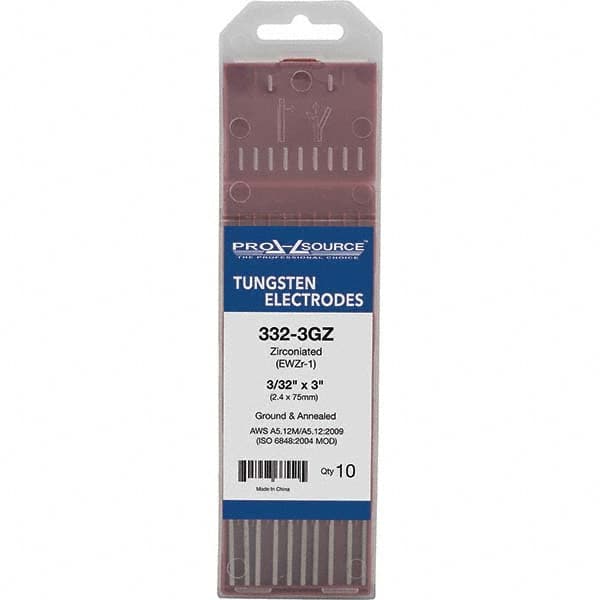 PRO-SOURCE - Tungsten Electrodes Type: Zirconiated Diameter (Inch): 3/32 - Industrial Tool & Supply