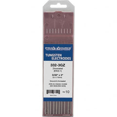 PRO-SOURCE - Tungsten Electrodes Type: Zirconiated Diameter (Inch): 3/32 - Industrial Tool & Supply