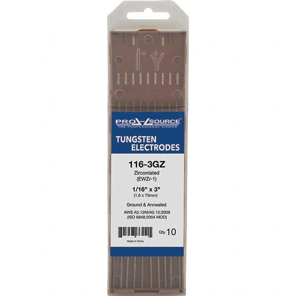 PRO-SOURCE - Tungsten Electrodes Type: Zirconiated Diameter (Inch): 1/16 - Industrial Tool & Supply