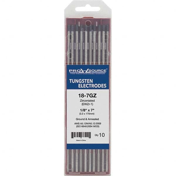 PRO-SOURCE - Tungsten Electrodes Type: Zirconiated Diameter (Inch): 1/8 - Industrial Tool & Supply