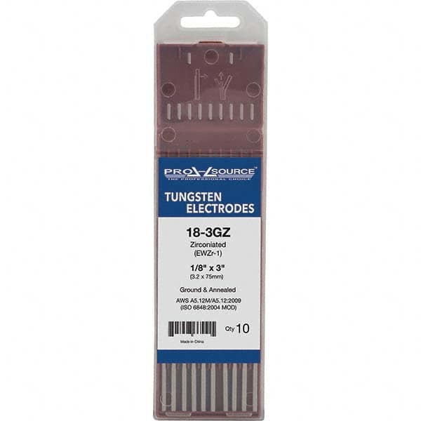 PRO-SOURCE - Tungsten Electrodes Type: Zirconiated Diameter (Inch): 1/8 - Industrial Tool & Supply