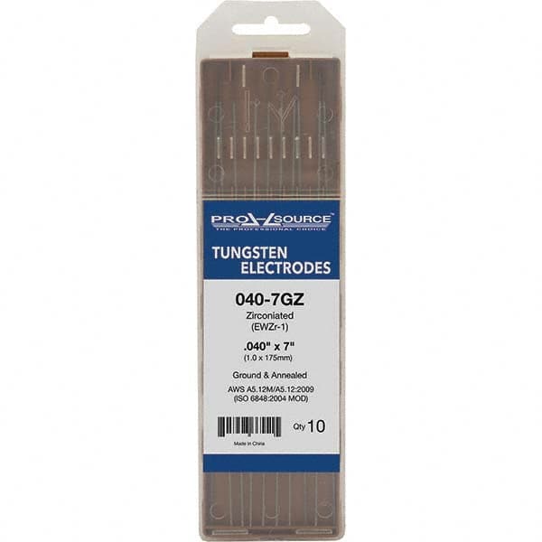 PRO-SOURCE - Tungsten Electrodes Type: Zirconiated Diameter (Inch): 0.040 - Industrial Tool & Supply