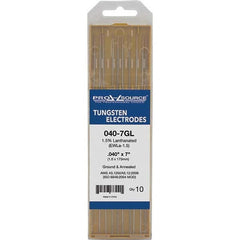 PRO-SOURCE - Tungsten Electrodes Type: 1.5% Lanthanated Diameter (Inch): 0.040 - Industrial Tool & Supply