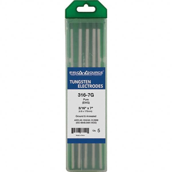 PRO-SOURCE - Tungsten Electrodes Type: Pure Diameter (Inch): 3/16 - Industrial Tool & Supply