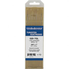 PRO-SOURCE - Tungsten Electrodes Type: 1.5% Lanthanated Diameter (Inch): 0.020 - Industrial Tool & Supply