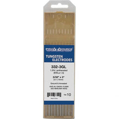 PRO-SOURCE - Tungsten Electrodes Type: 1.5% Lanthanated Diameter (Inch): 3/32 - Industrial Tool & Supply