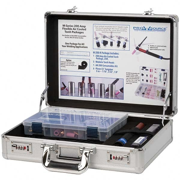 PRO-SOURCE - 200 Amp 25' Rubber Outfit 200M Air Cooled TIG Welding Torch Kit - Industrial Tool & Supply