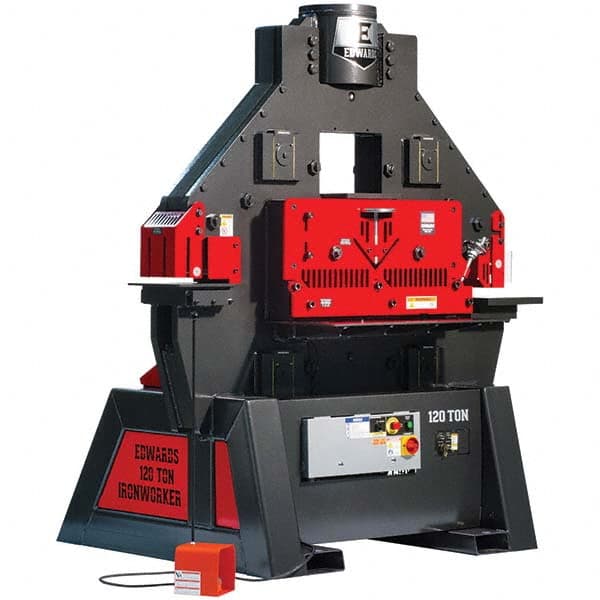 Edwards Manufacturing - Ironworkers Throat Depth (Inch): 11 Punching Pressure (Ton): 120 - Industrial Tool & Supply
