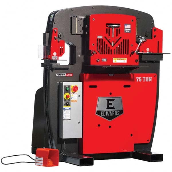 Edwards Manufacturing - Ironworkers Throat Depth (Inch): 10 Punching Pressure (Ton): 75 - Industrial Tool & Supply