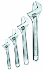 4 Piece Chrome Adjustable Wrench Set - Industrial Tool & Supply