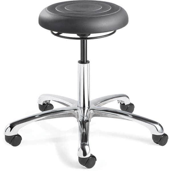 Bevco - Swivel & Adjustable Stools Type: Adjustable Backless Stool Base Type: Polished Aluminum Base - Industrial Tool & Supply