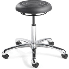 Bevco - Swivel & Adjustable Stools Type: Adjustable Backless Stool Base Type: Polished Aluminum Base - Industrial Tool & Supply
