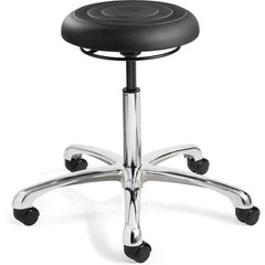 Bevco - Swivel & Adjustable Stools Type: Adjustable Backless Stool Base Type: Polished Aluminum Base - Industrial Tool & Supply