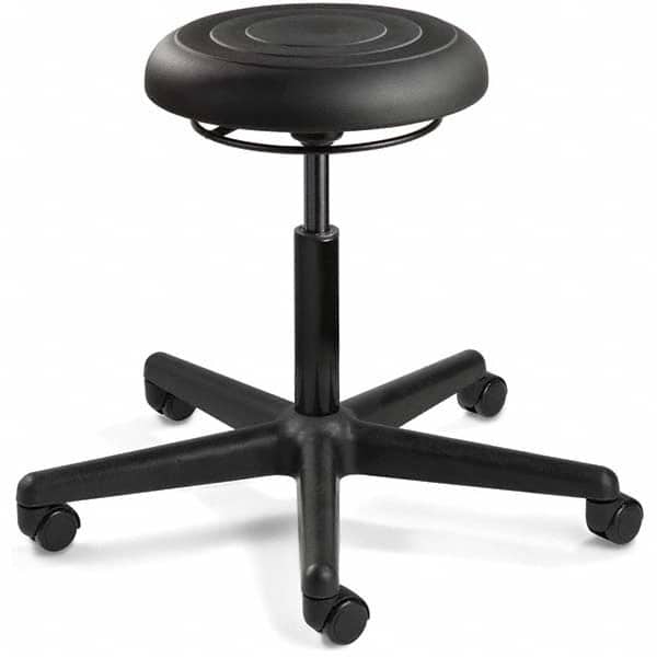 Bevco - Swivel & Adjustable Stools Type: Adjustable Backless Stool Base Type: Black Nylon Base - Industrial Tool & Supply