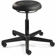 Bevco - Swivel & Adjustable Stools Type: Adjustable Backless Stool Base Type: Black Nylon Base - Industrial Tool & Supply