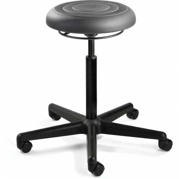 Bevco - Swivel & Adjustable Stools Type: Adjustable Backless Stool Base Type: Black Nylon Base - Industrial Tool & Supply