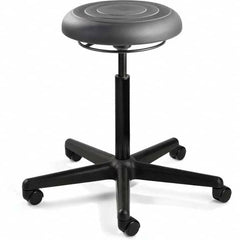 Bevco - Swivel & Adjustable Stools Type: Adjustable Backless Stool Base Type: Black Nylon Base - Industrial Tool & Supply
