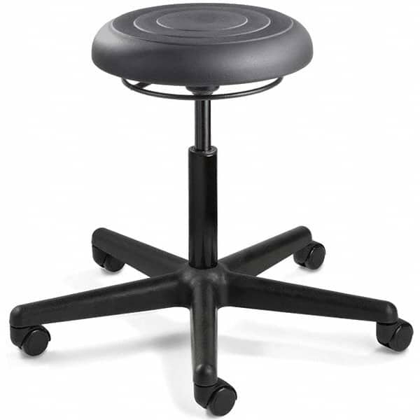 Bevco - Swivel & Adjustable Stools Type: Adjustable Backless Stool Base Type: Black Nylon Base - Industrial Tool & Supply