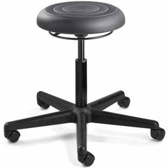 Bevco - Swivel & Adjustable Stools Type: Adjustable Backless Stool Base Type: Black Nylon Base - Industrial Tool & Supply