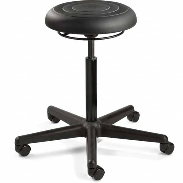 Bevco - Swivel & Adjustable Stools Type: Adjustable Backless Stool Base Type: Black Nylon Base - Industrial Tool & Supply