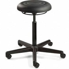 Bevco - Swivel & Adjustable Stools Type: Adjustable Backless Stool Base Type: Black Nylon Base - Industrial Tool & Supply