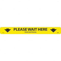 NMC - "Please Wait Here" Adhesive-Backed Floor Sign - Industrial Tool & Supply
