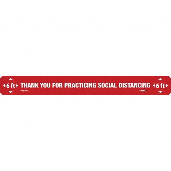 NMC - "Thank You for Practicting Social Distancing" Adhesive-Backed Floor Sign - Industrial Tool & Supply