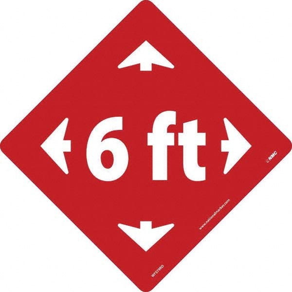 NMC - "6 ft" Adhesive-Backed Floor Sign - Industrial Tool & Supply