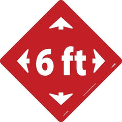 NMC - "6 ft" Adhesive-Backed Floor Sign - Industrial Tool & Supply