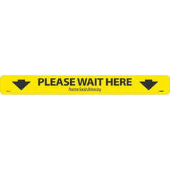 NMC - "Please Wait Here" Adhesive-Backed Floor Sign - Industrial Tool & Supply